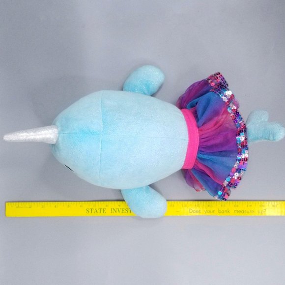 Build A Bear BAB Narwhal Whale Tutu Plush Blue 17" - Picture 10 of 11
